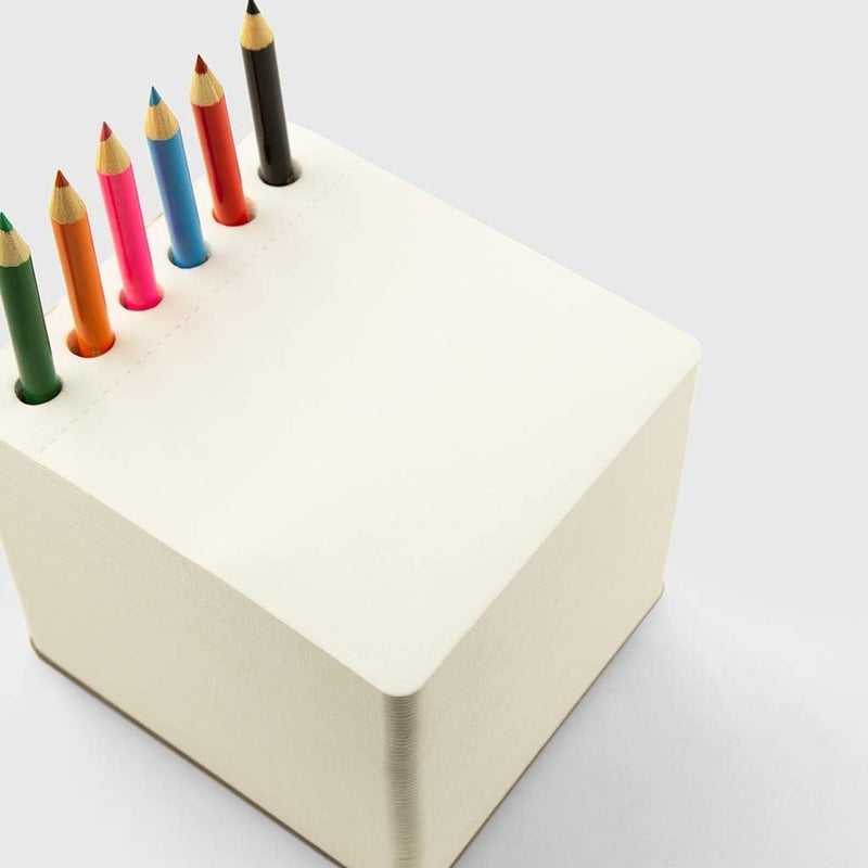 Three by Three Seattle jOTBLOCK Square Chunky Sketchpad: With 6 Colored Pencils for Memos, Notes, Drawings, Letters & Office (550 Sheets) - Image 5